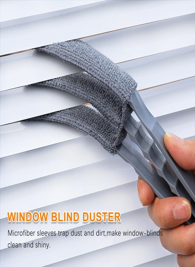 BAIDOON Microfiber Feather Duster, Window Blind Duster Brush, Blind Cleaner Tools for Window Blinds, Air Conditioner Vents, Fans, Car Vents - 1 Brush with 4 Microfiber Sleeves - Image 3